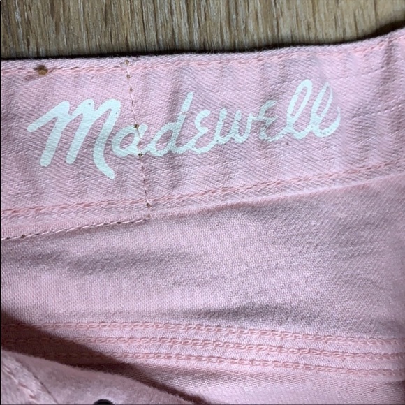 MADEWELL Mid Rise Cuffed Light Pink Denim Shorts Size 28 - Picture 6 of 9